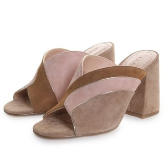 Coach Shoes - Coach Bria Suede Slide Mule in Oat Pale Blush